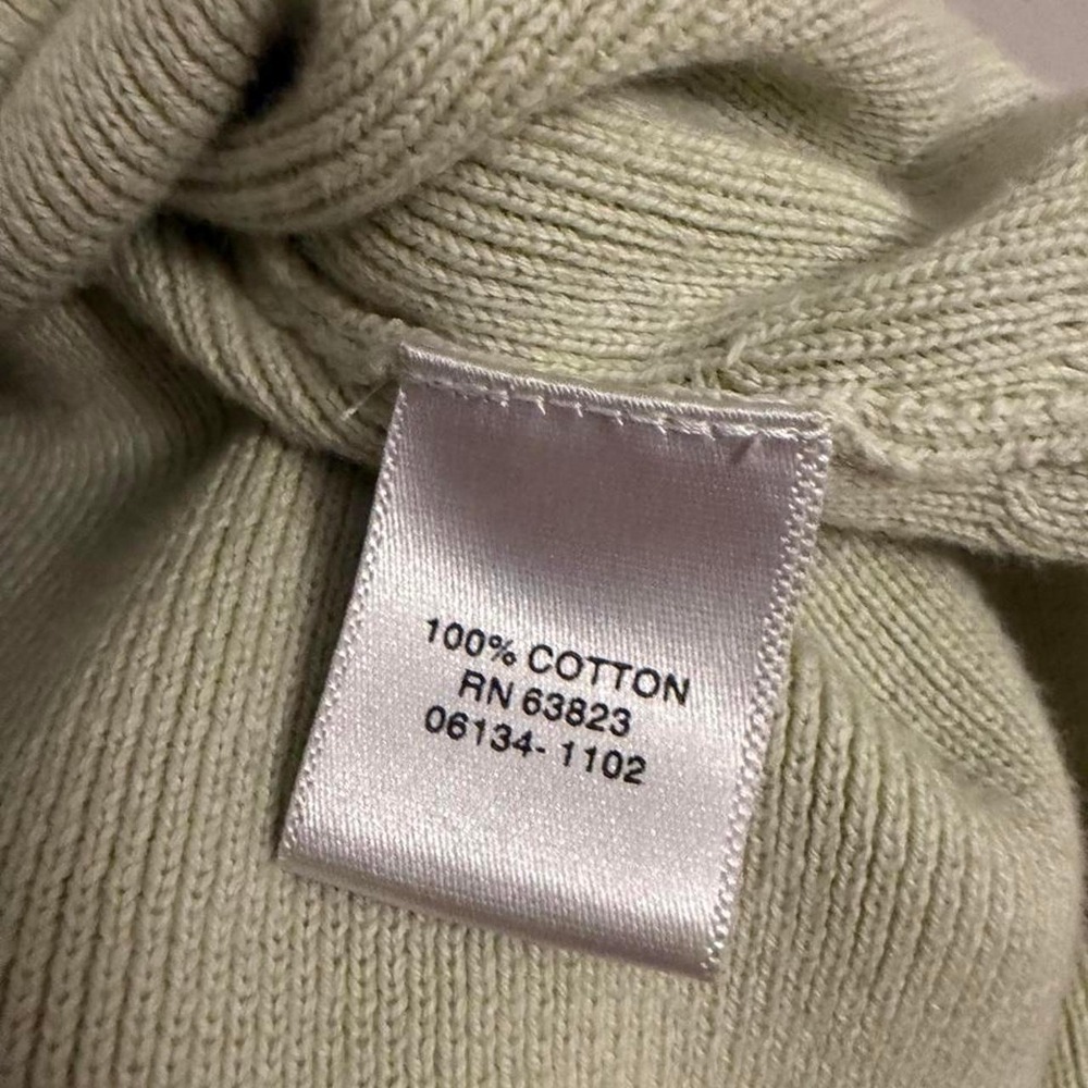 Christopher & Banks Sage Green Ribbed 100% Cotton Quarter Zip Sweater XL - Picture 5 of 5